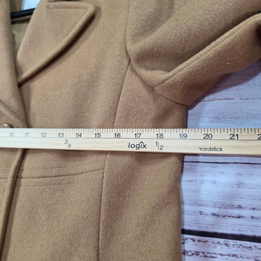 Larry Levine Wool Blend Coat Womens 6 Camel Tan Excellent Empire Waist Walking - Picture 12 of 13